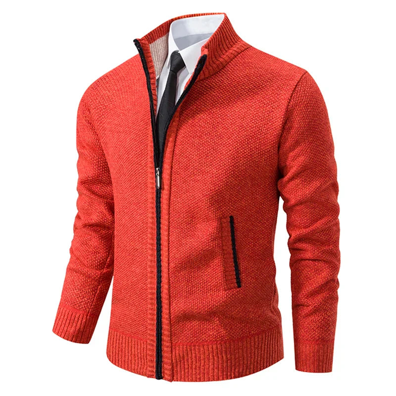 Men’s Full Zip Stand Collar Cardigan