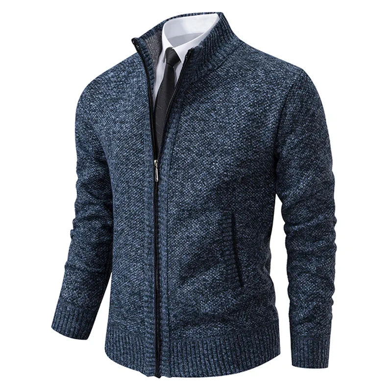 Men’s Full Zip Stand Collar Cardigan