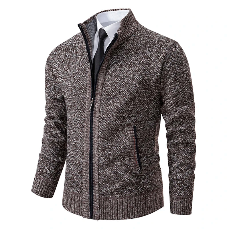 Men’s Full Zip Stand Collar Cardigan