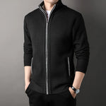 Men’s Full Zip Stand Collar Knit Cardigan
