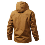 Men’s Hooded Zip Front Multi Pocket Windbreaker Jacket