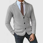 Men’s Knit Notch Lapel Button Front Blazer Jacket