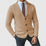 Men’s Knit Notch Lapel Button Front Blazer Jacket