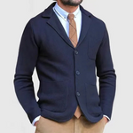 Men’s Knit Notch Lapel Button Front Blazer Jacket