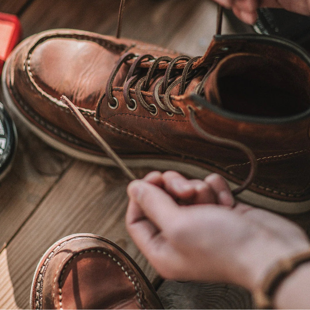 Men’s Lace-Up Moc Toe Rugged Work Boots