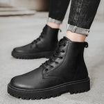 Men’s Lace-Up Round Toe Lug Sole Ankle Boots