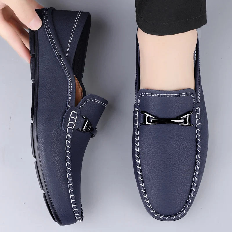 Men’s Leather Look Horsebit Loafers