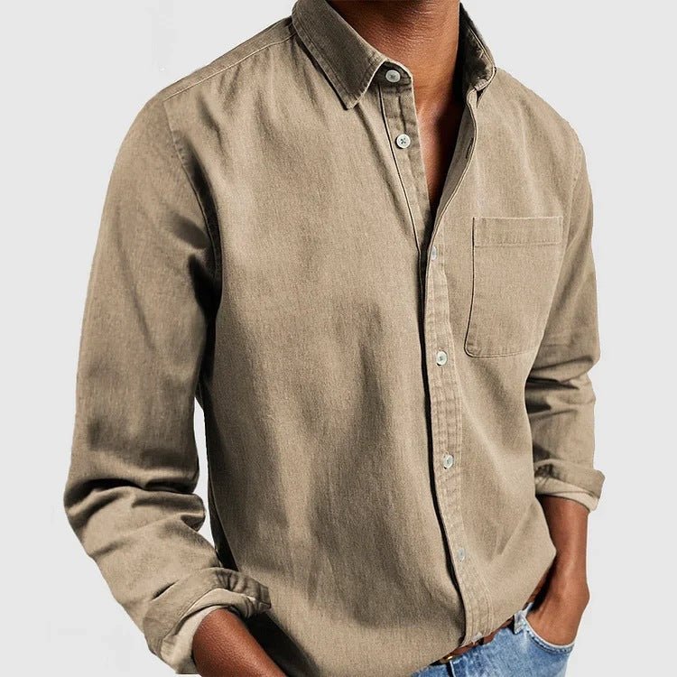 Men’s Long Sleeve Button Down Chest Pocket Shirt