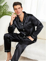 Men’s Long Sleeve Button Front 2 Piece Pajama Set