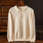 Men's Long Sleeve Buttoned Polo Sweater