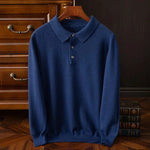 Men's Long Sleeve Buttoned Polo Sweater