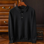Men's Long Sleeve Buttoned Polo Sweater