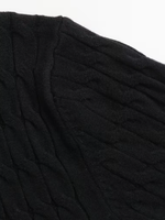 Men's Long Sleeve Cable Knit Polo Sweater