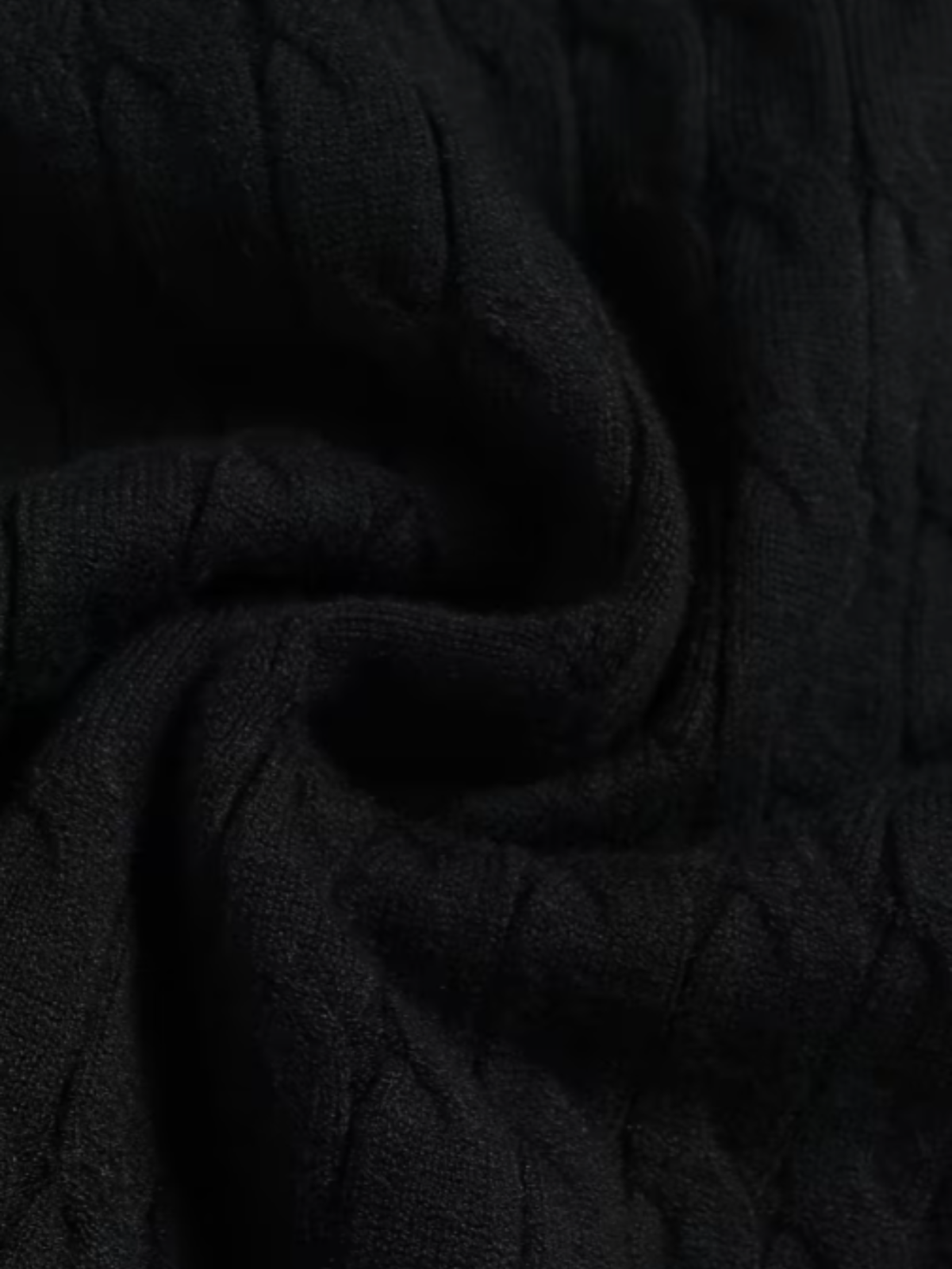 Men's Long Sleeve Cable Knit Polo Sweater