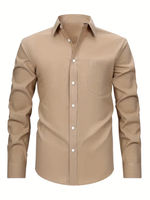 Men's Long Sleeve Chest Pocket Button Down Shirt