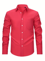 Men's Long Sleeve Chest Pocket Button Down Shirt