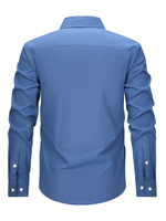 Men's Long Sleeve Chest Pocket Button Down Shirt