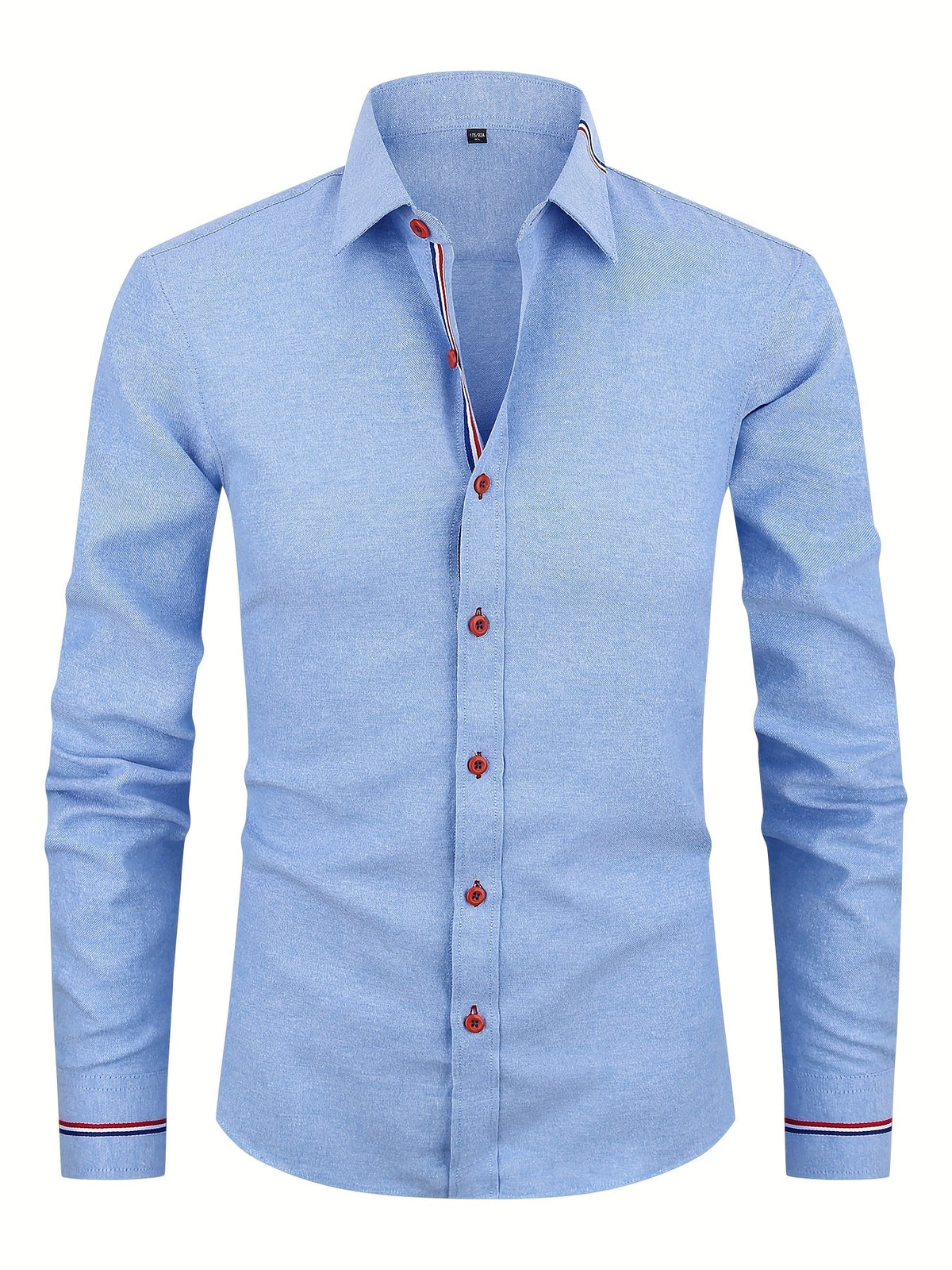 Men's Long Sleeve Contrast Placket Button Down Shirt