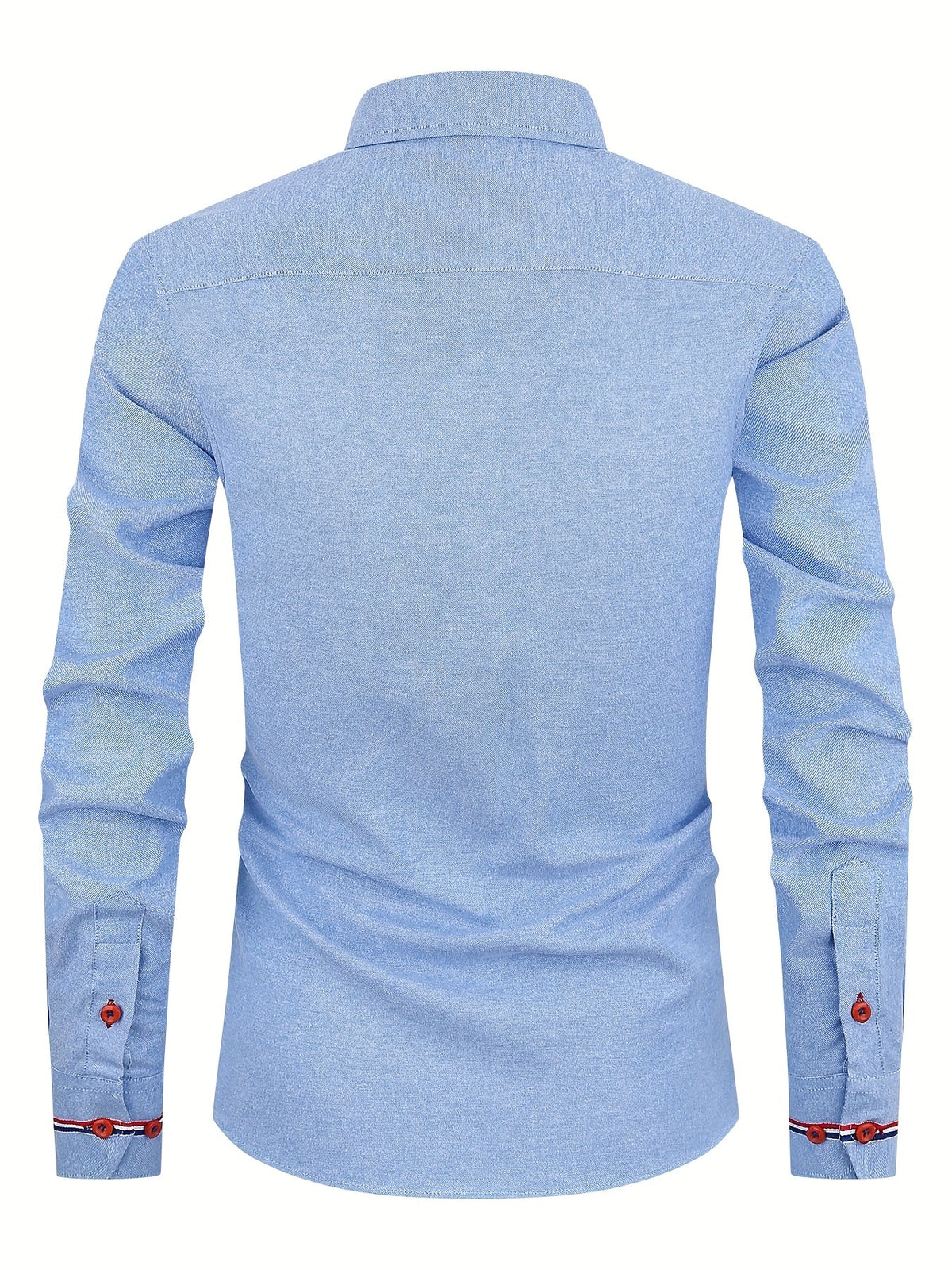 Men's Long Sleeve Contrast Placket Button Down Shirt