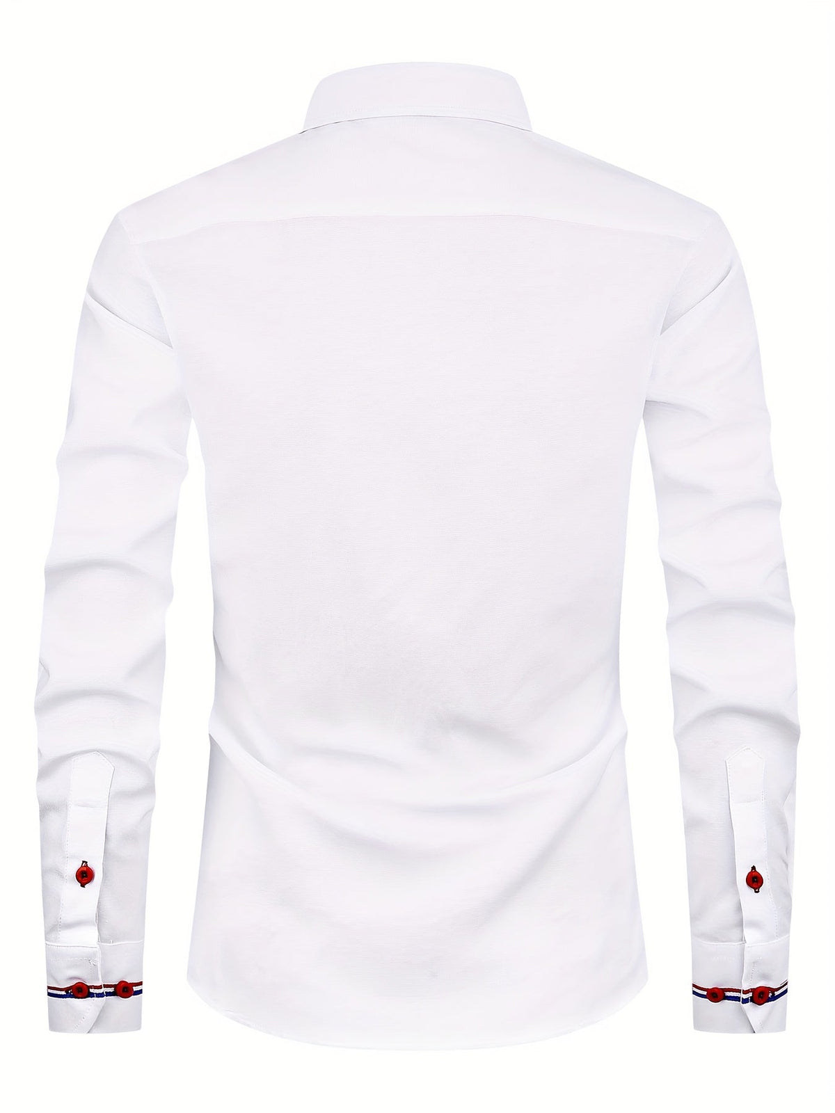 Men's Long Sleeve Contrast Placket Button Down Shirt
