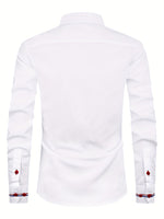 Men's Long Sleeve Contrast Placket Button Down Shirt