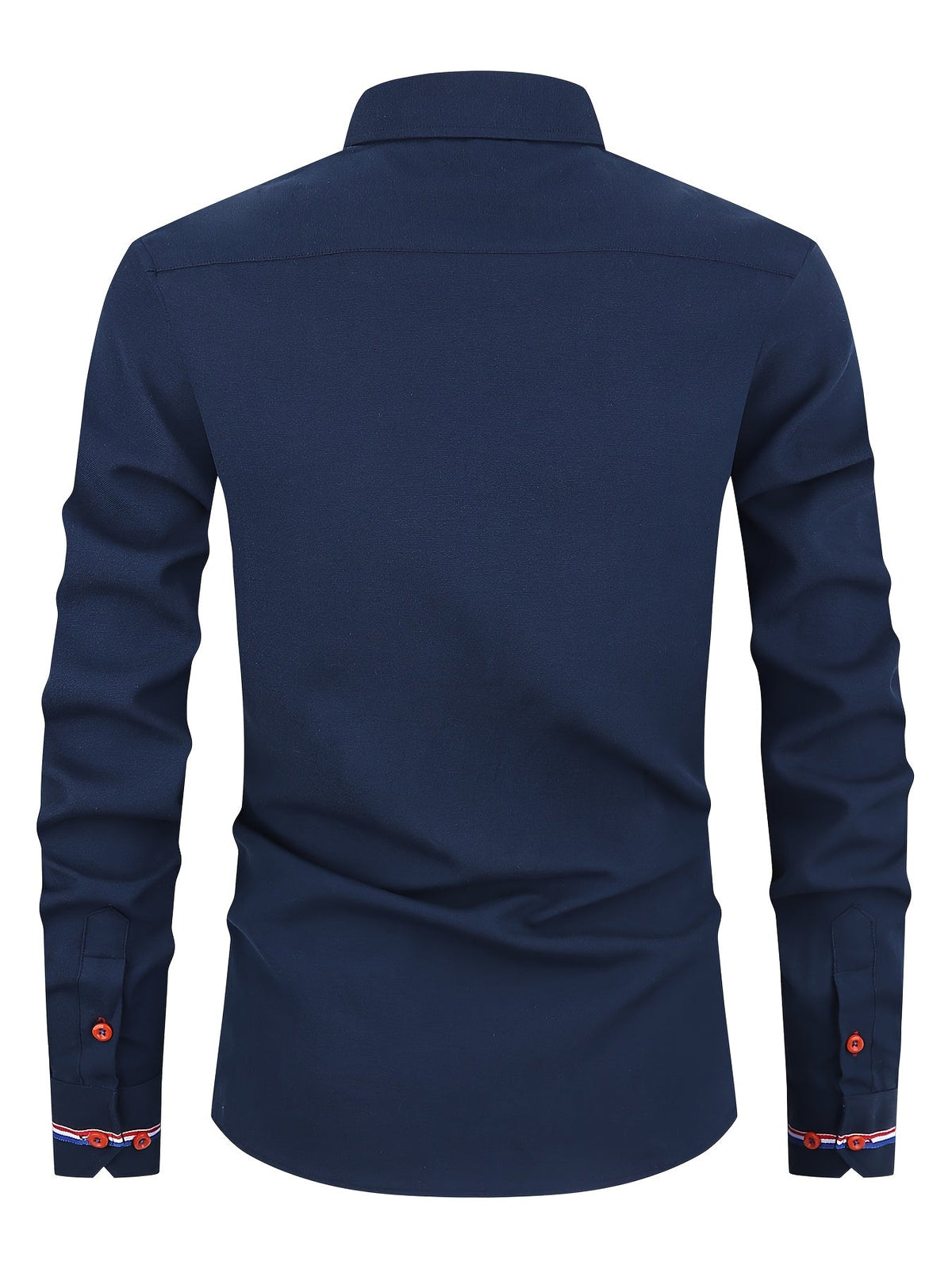 Men's Long Sleeve Contrast Placket Button Down Shirt