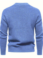 Men's Long Sleeve Crew Neck Cable Knitted Sweater