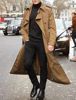 Men's Long Sleeve Double Breasted Trench Coat
