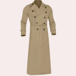 Men's Long Sleeve Double Breasted Trench Coat