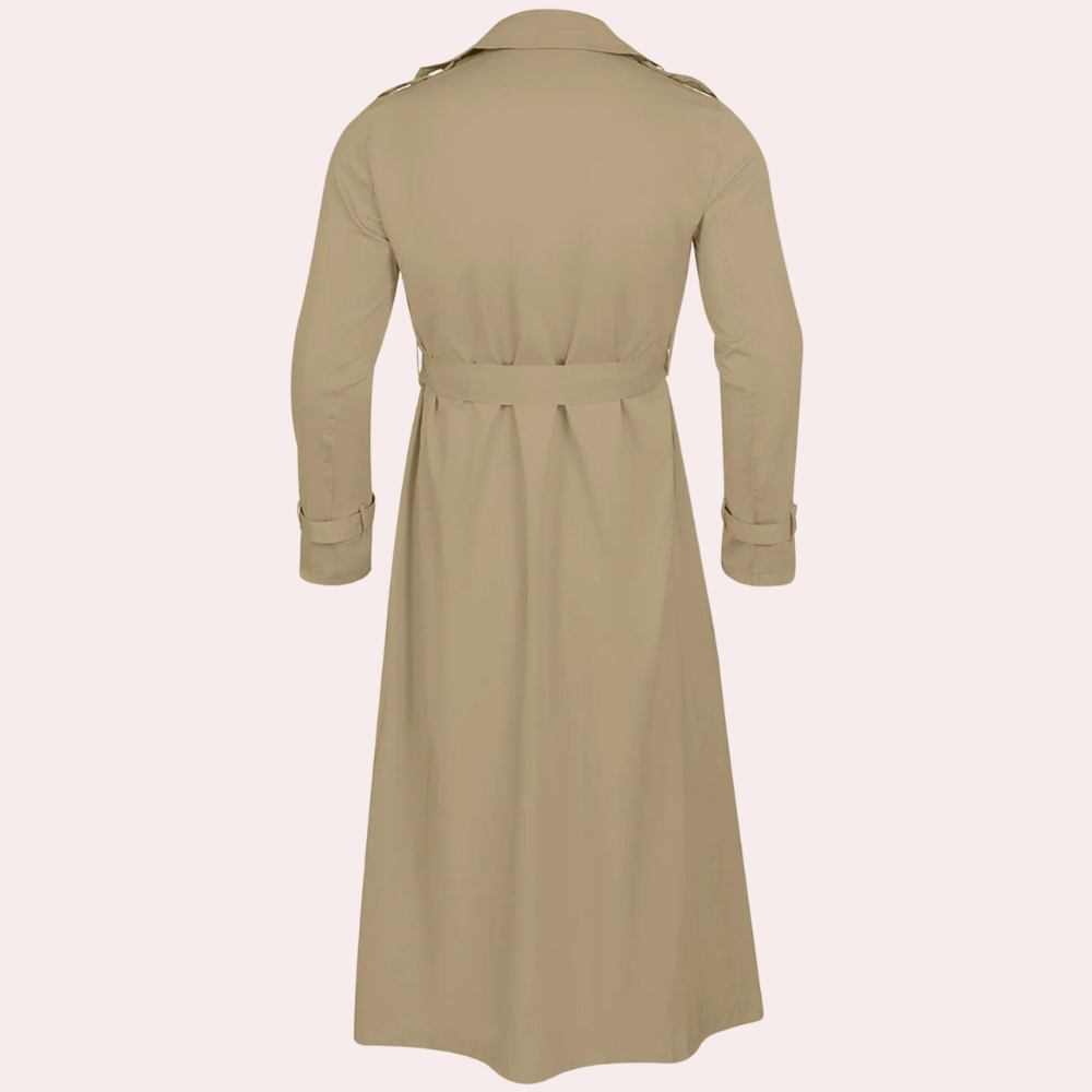 Men's Long Sleeve Double Breasted Trench Coat