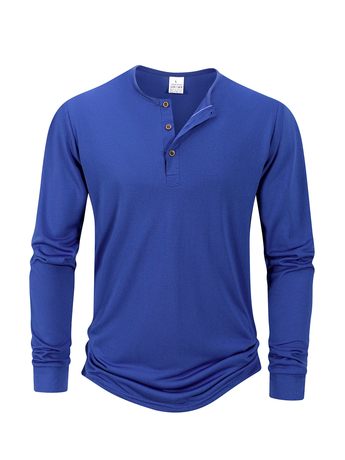 Men’s Long Sleeve Henley Collar T-Shirt