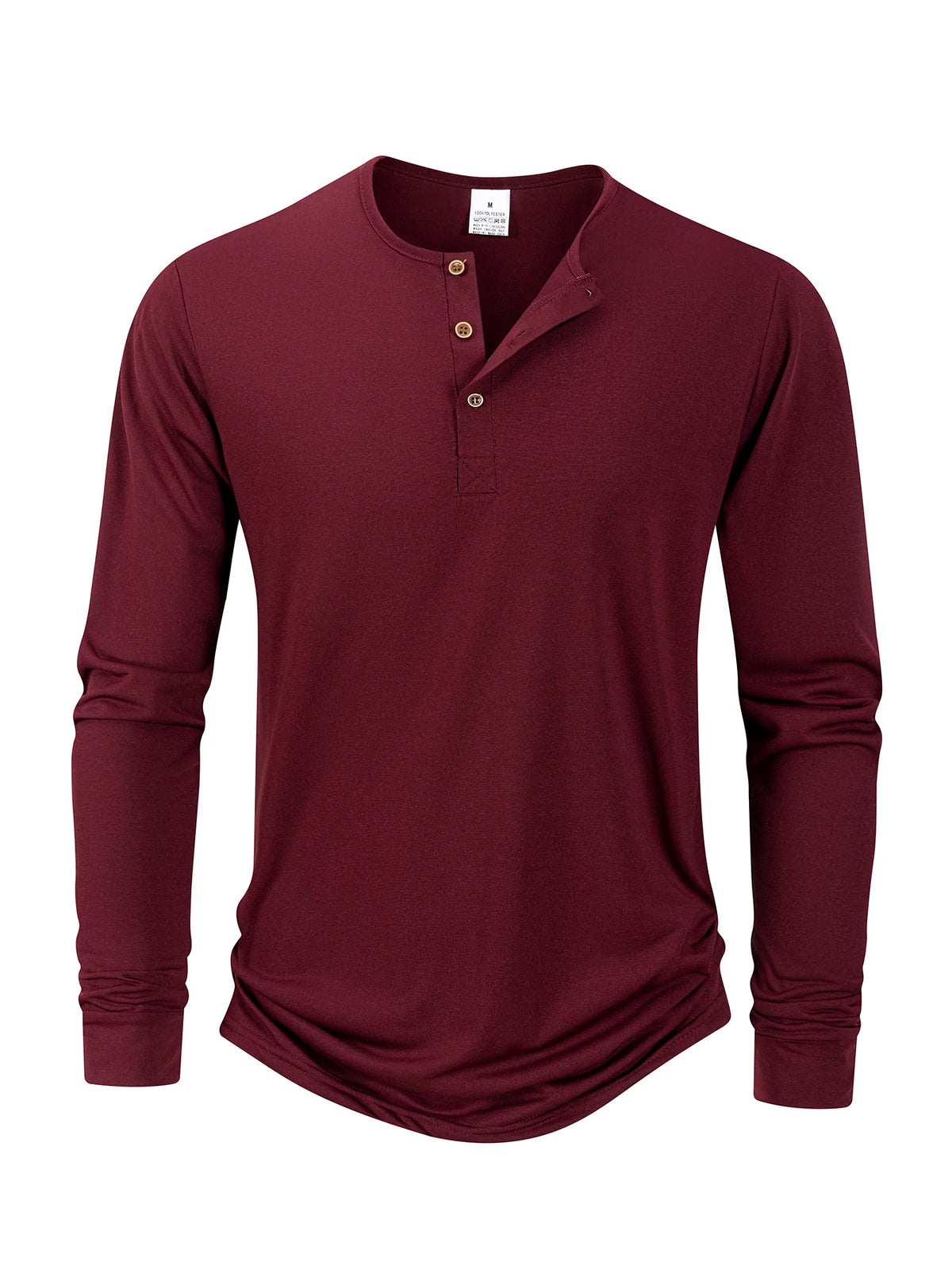 Men’s Long Sleeve Henley Collar T-Shirt