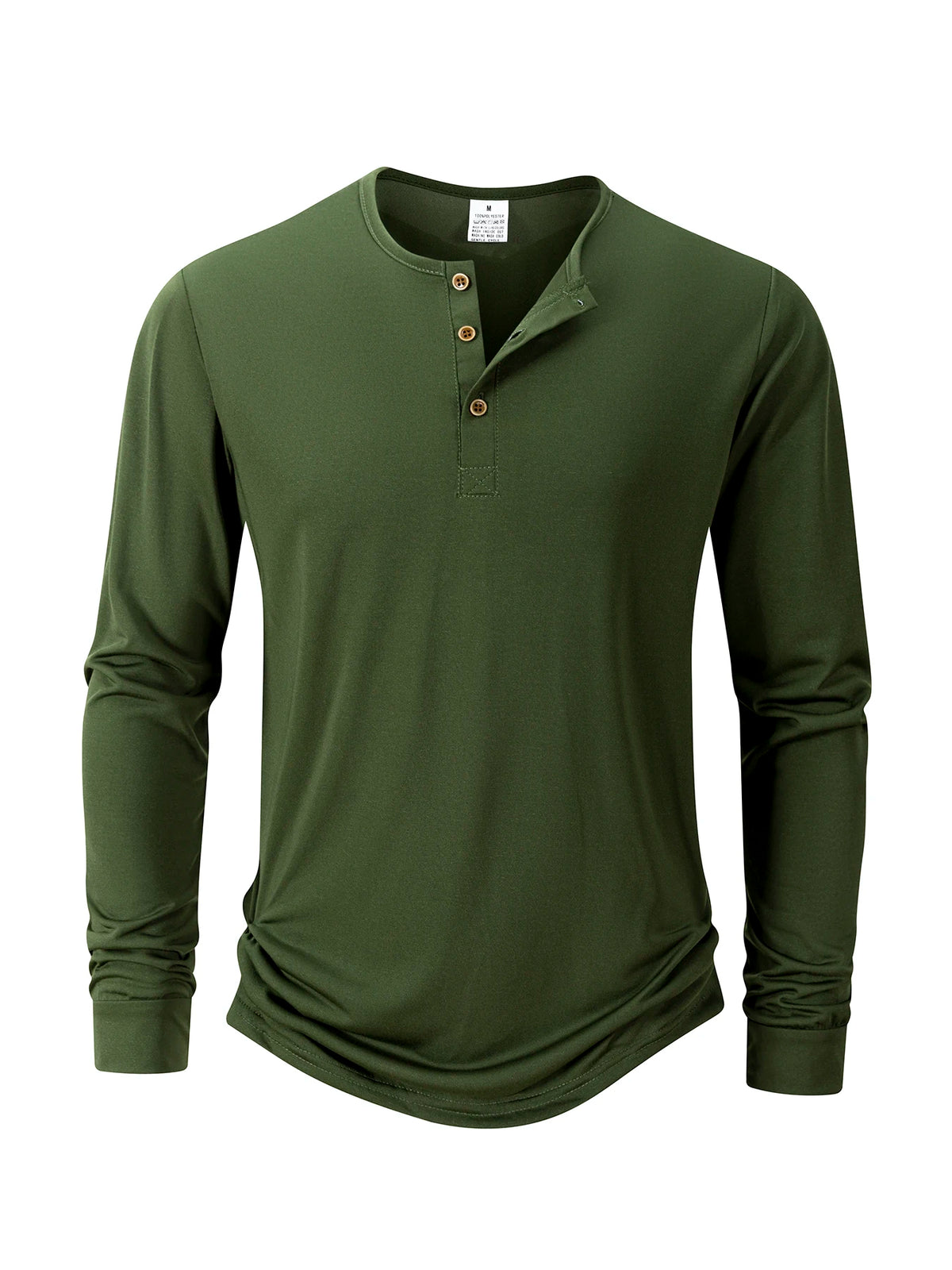 Men’s Long Sleeve Henley Collar T-Shirt
