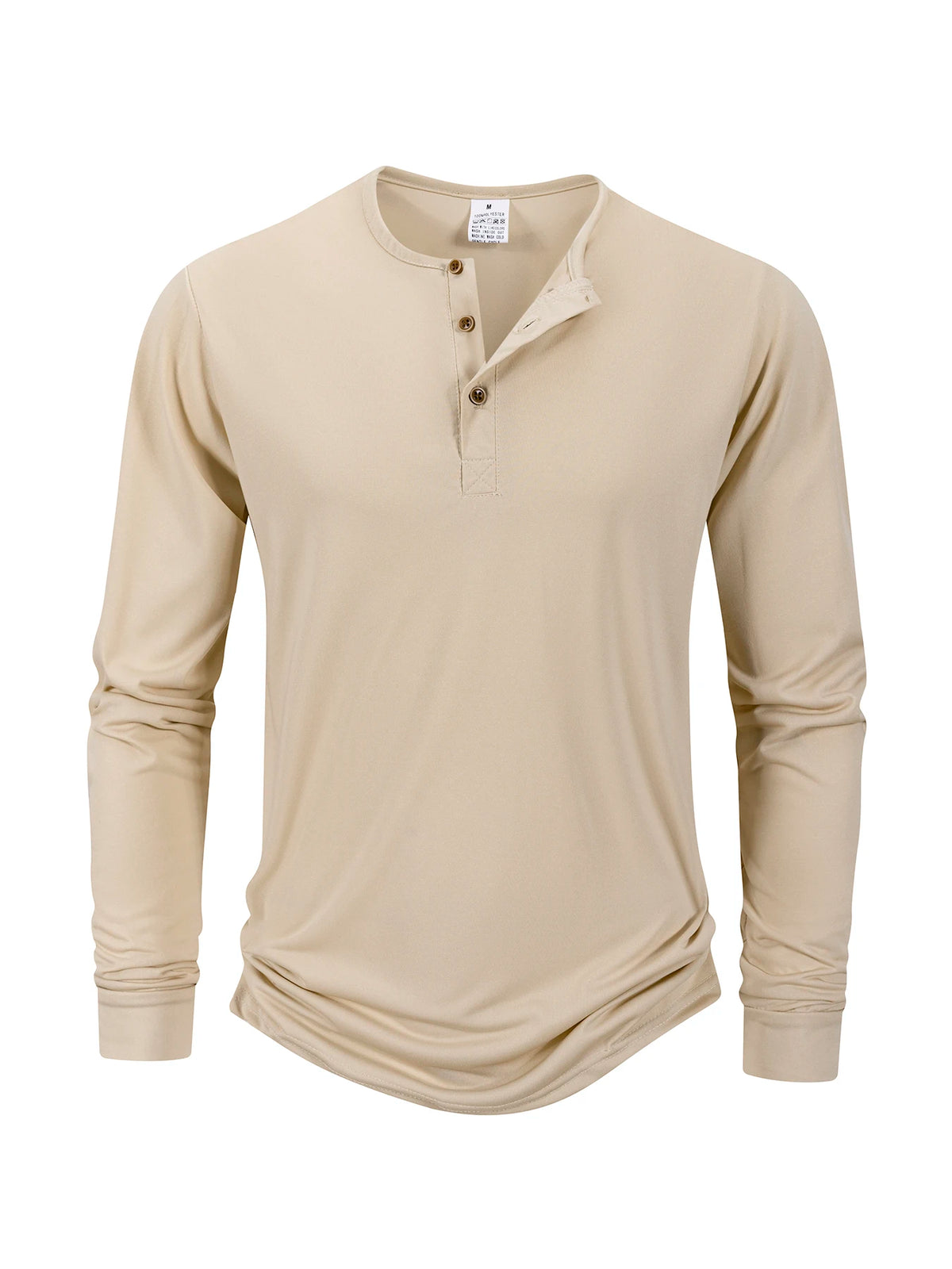 Men’s Long Sleeve Henley Collar T-Shirt