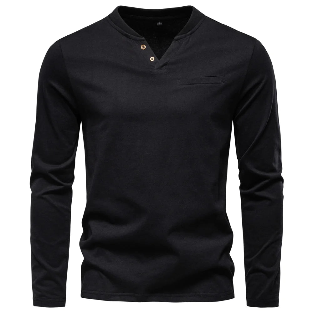 Men’s Long Sleeve Henley T-Shirt
