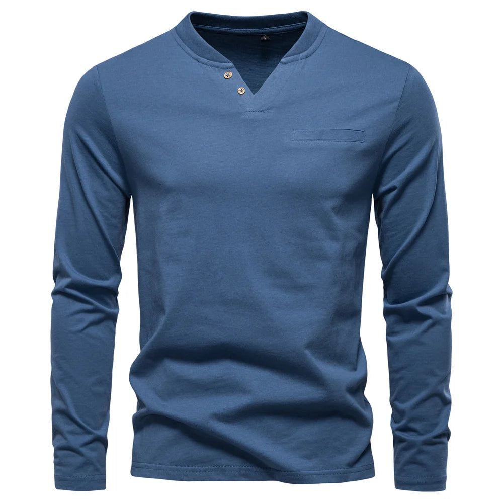 Men’s Long Sleeve Henley T-Shirt