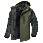 Men's Long Sleeve Hooded Zip Front Waterproof Windbreaker Jacket