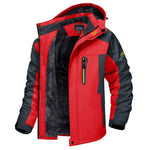 Men's Long Sleeve Hooded Zip Front Waterproof Windbreaker Jacket