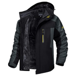 Men's Long Sleeve Hooded Zip Front Waterproof Windbreaker Jacket