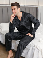 Men’s Long Sleeve Notch Collar 2 Piece Pajama Set