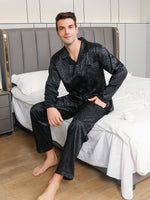 Men’s Long Sleeve Notch Collar 2 Piece Pajama Set