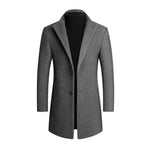 Men's Long Sleeve Notched Lapel Button Front Coat