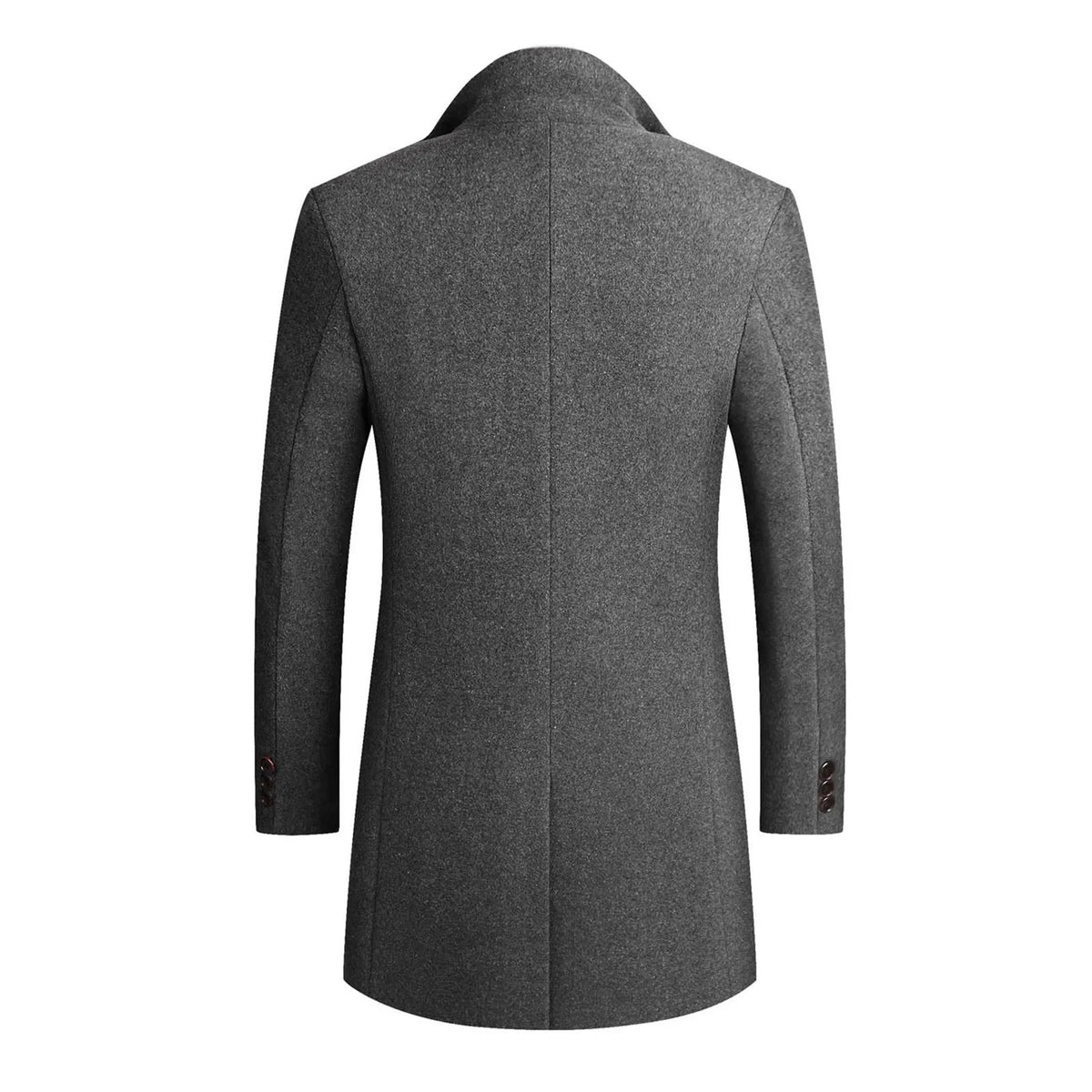 Men's Long Sleeve Notched Lapel Button Front Coat