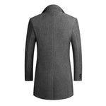 Men's Long Sleeve Notched Lapel Button Front Coat