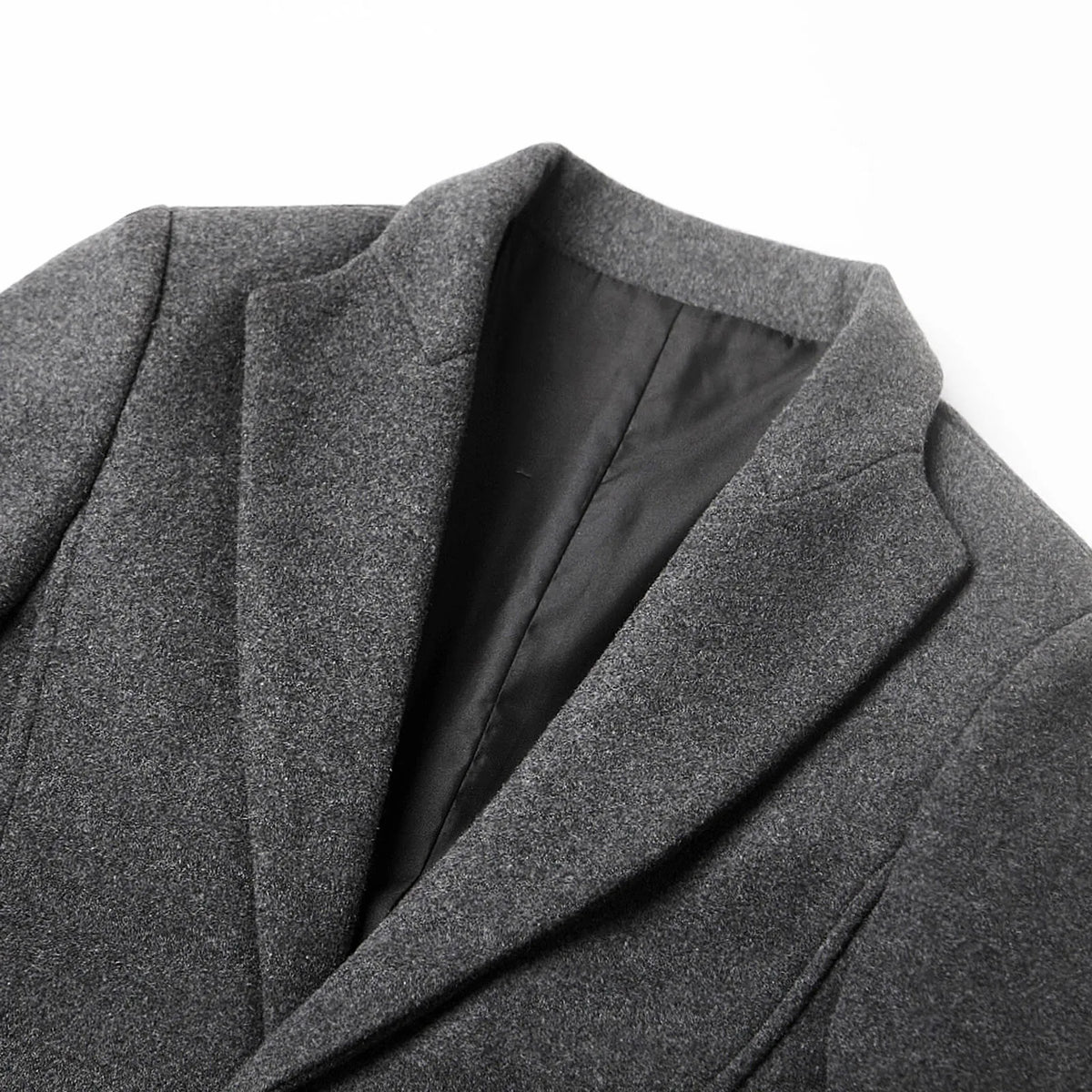 Men's Long Sleeve Notched Lapel Button Front Coat