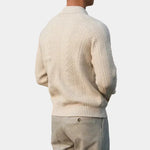 Men's Long Sleeve Patterned Polo Sweater
