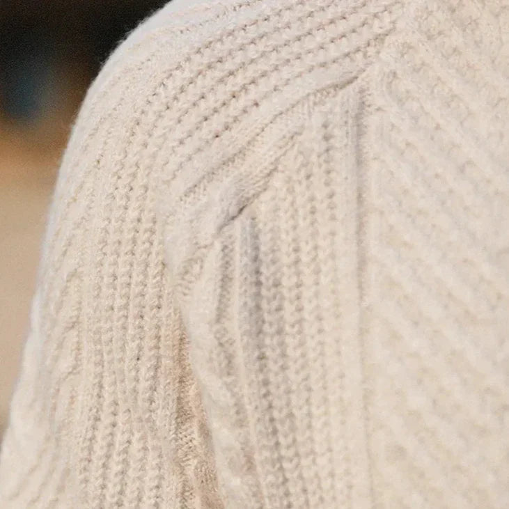 Men's Long Sleeve Patterned Polo Sweater