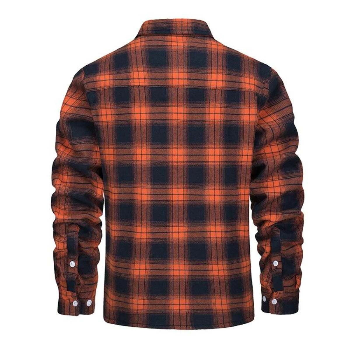 Men's Long Sleeve Plaid Button Front Sherpa-lined Flannel Shirt Jacket
