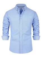 Men’s Long Sleeve Pointed Collar Button Down Shirt