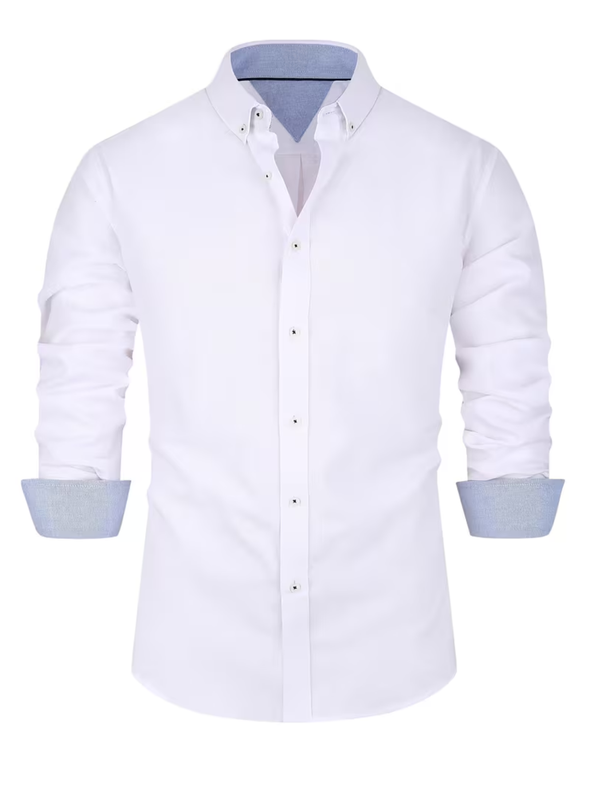Men’s Long Sleeve Pointed Collar Button Down Shirt